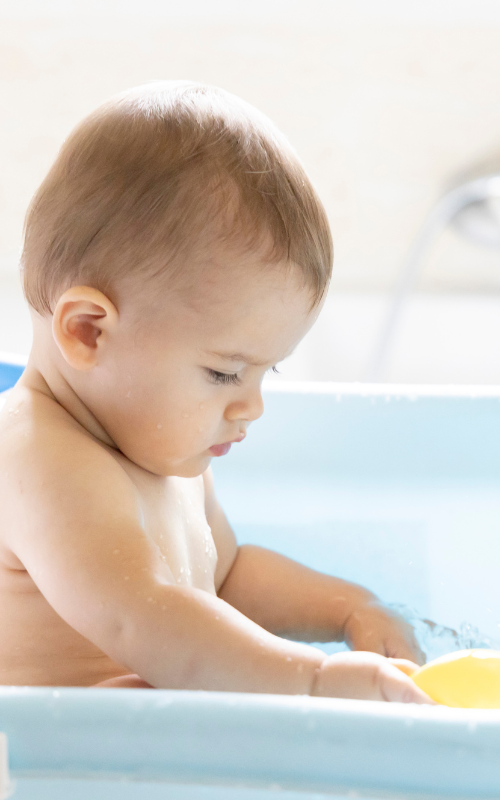 Baby bath seat for tub nearby