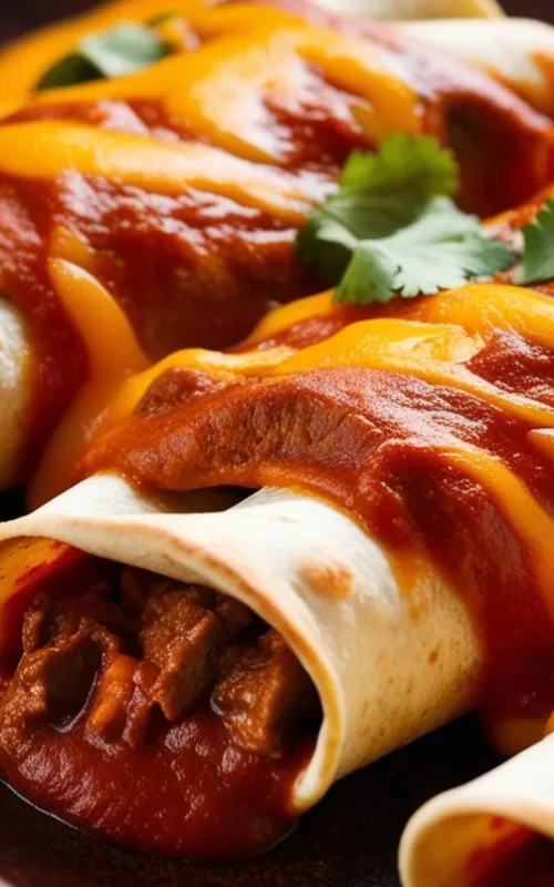 Beef & Cheddar Enchiladas